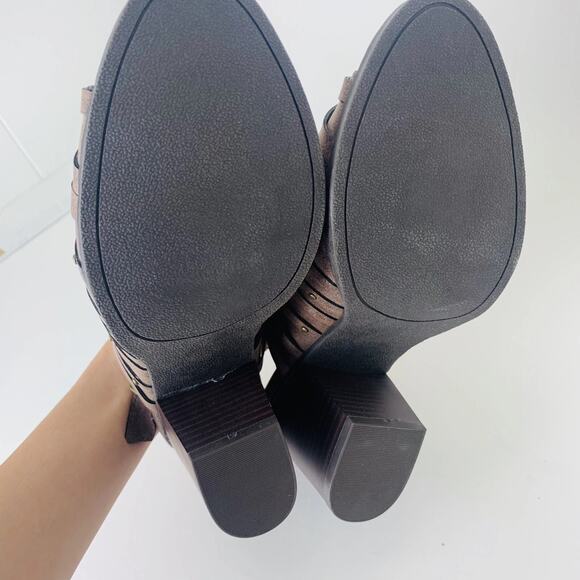 Rampage Poloma Women's Heel Sandals Vegan Block Heel Ankle Strap Brown Size 10 - Picture 5 of 9